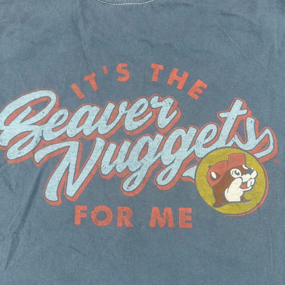 Buc-ee’s Medium Long Sleeve Blue Tee “It’s The Beaver Nuggets For Me”